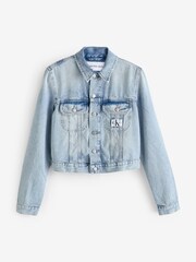 Calvin Klein Jeans Blue 90’s Cropped Denim Jacket - Image 5 of 5