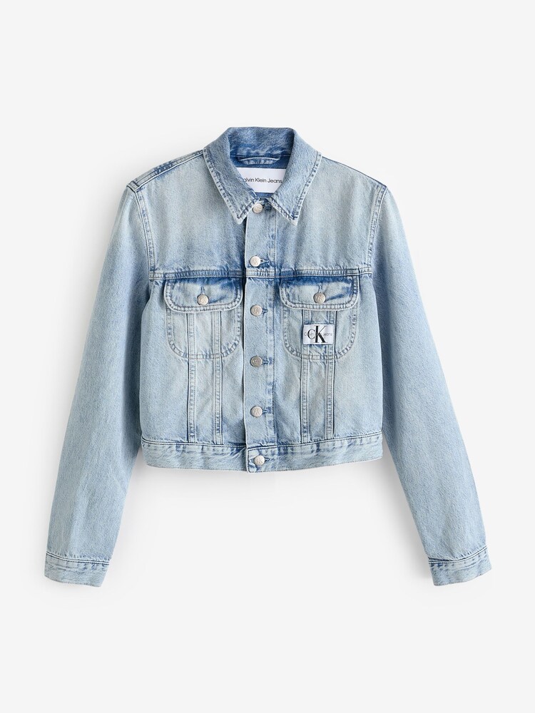 Calvin Klein Jeans Blue 90’s Cropped Denim Jacket - Image 5 of 5