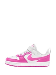 Nike White/Fuschia Pink Junior Court Borough Low Recraft Trainers - Image 2 of 4