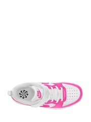 Nike White/Fuschia Pink Junior Court Borough Low Recraft Trainers - Image 3 of 4