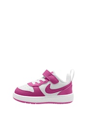 Белый/Фуксия розовая - низкие кроссовки для малышей Nike Court Borough Recraft - Изображение 2 из 4