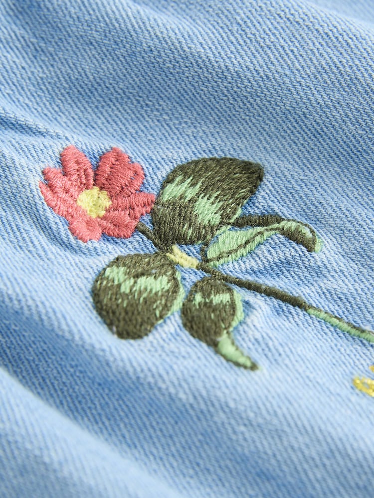 Baker by Ted Baker Blue Floral Embroidered Pinny Dress and T-Shirt Set - Image 6 of 6