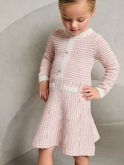 Lipsy Pink Mini Boucle Sequin Knit Dress (2-5yrs) - Image 1 of 4