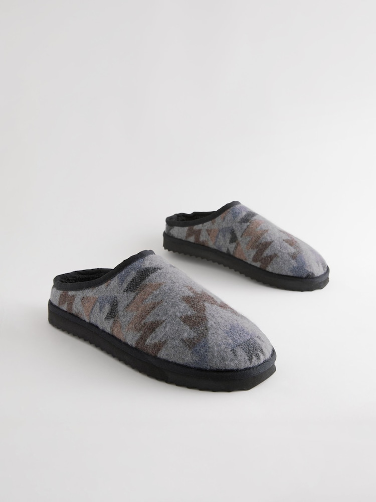 Grey Patterned Mules - Image 2 of 5