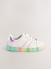 White Beaded Lace Up Chunky Trainers - Image 2 of 6