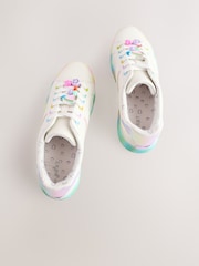 White Beaded Lace Up Chunky Trainers - Image 6 of 6