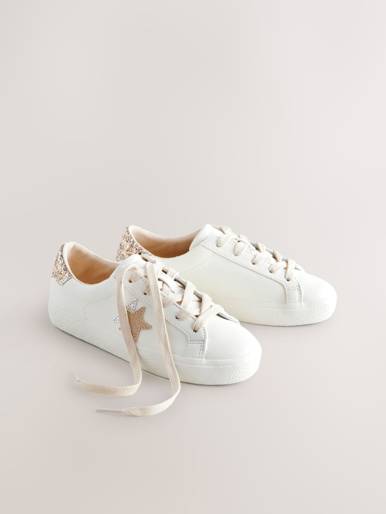 Neutral Lace-Up Trainers - Image 1 of 9