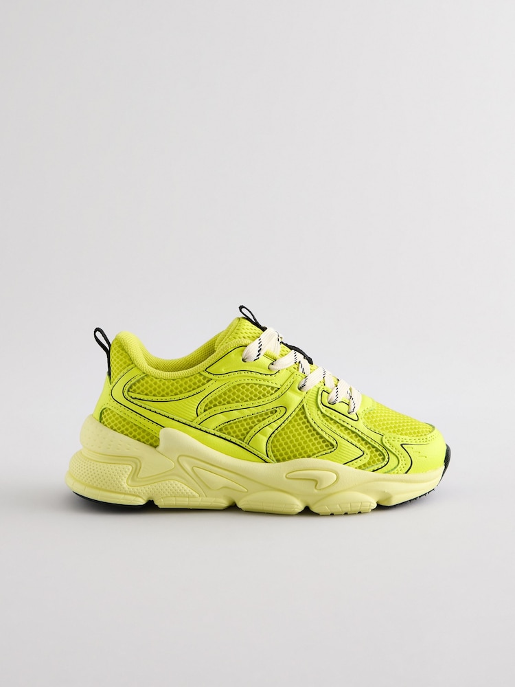 Yellow Chunky Lace-Up Trainers - Image 2 of 5