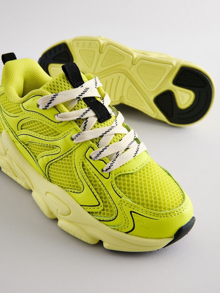 Yellow Chunky Lace-Up Trainers - Image 5 of 5