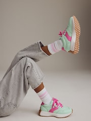 Green Lace-Up Chunky Trainers - Image 2 of 9