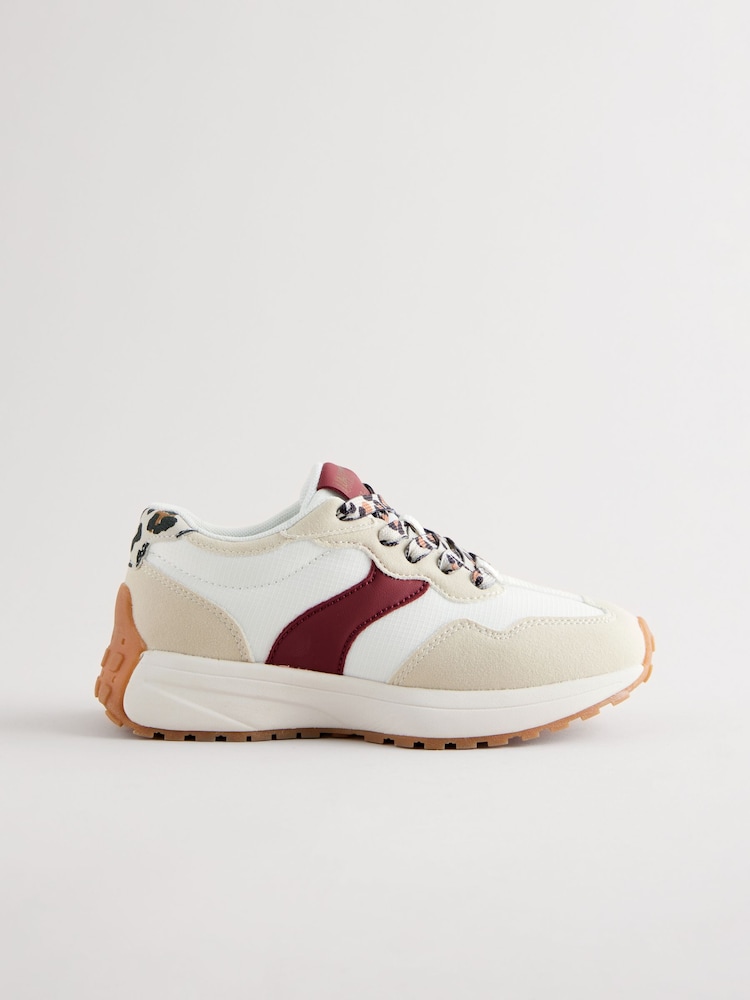 Neutral Animal Print' Lace-Up Chunky Trainers - Image 1 of 5
