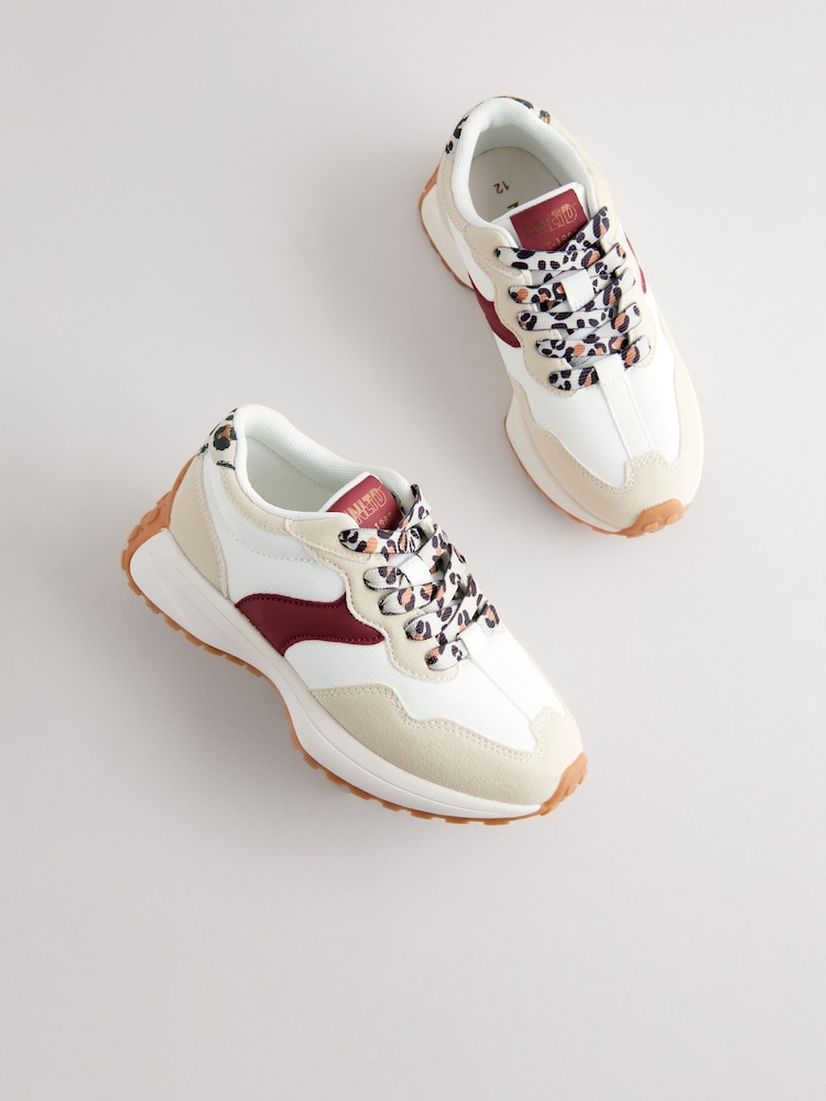 Neutral Animal Print' Lace-Up Chunky Trainers - Image 2 of 5