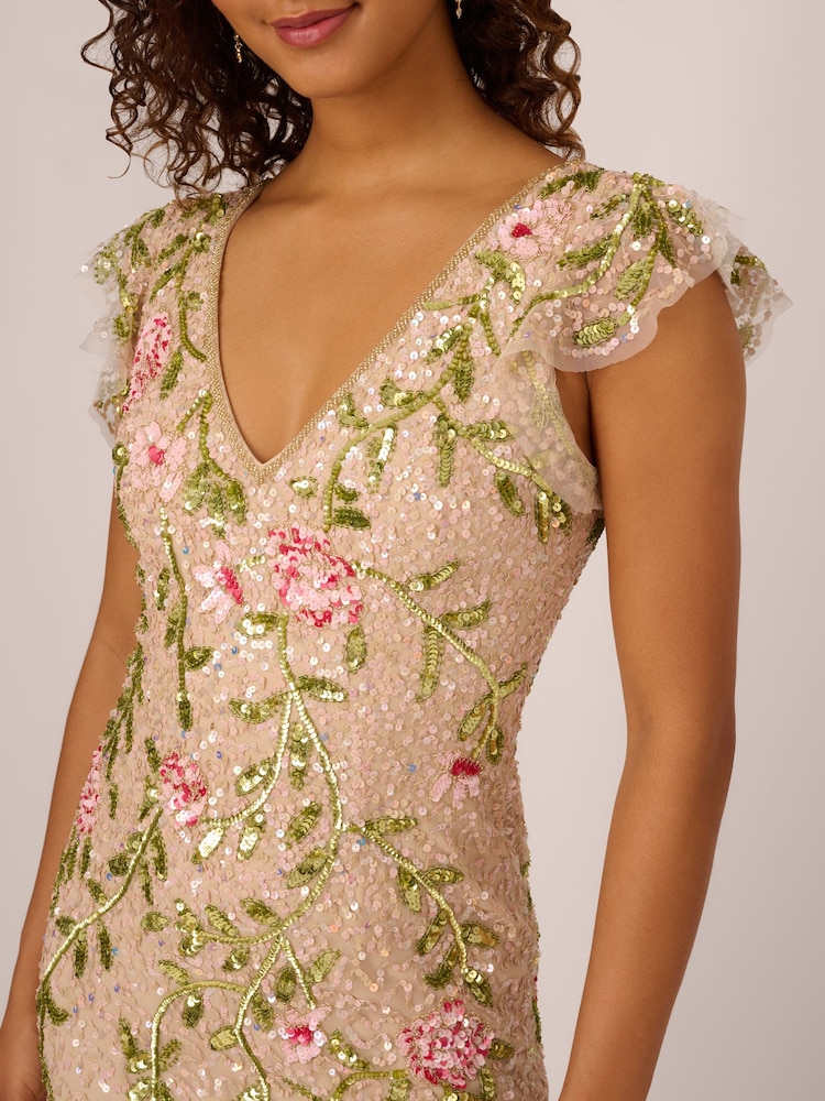 Papell Beaded Adrianna Papell Embroidered Dress Papell Beaded Gown