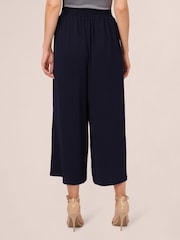Adrianna Papell Blue Textured Satin Pull On Trousers - Image 2 of 6