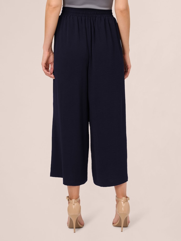 Adrianna Papell Blue Textured Satin Pull On Trousers - Image 2 of 6