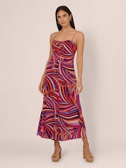 Adrianna Papell Purple Printed Jersey Dress - Image 1 of 7