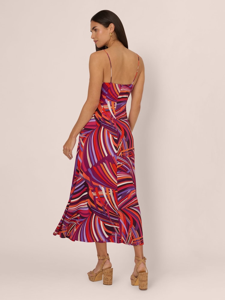 Adrianna Papell Purple Printed Jersey Dress - Image 2 of 7
