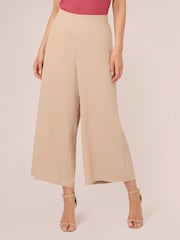 Adrianna Papell Animal Print Textured Satin Pull On Trousers - Image 1 of 5