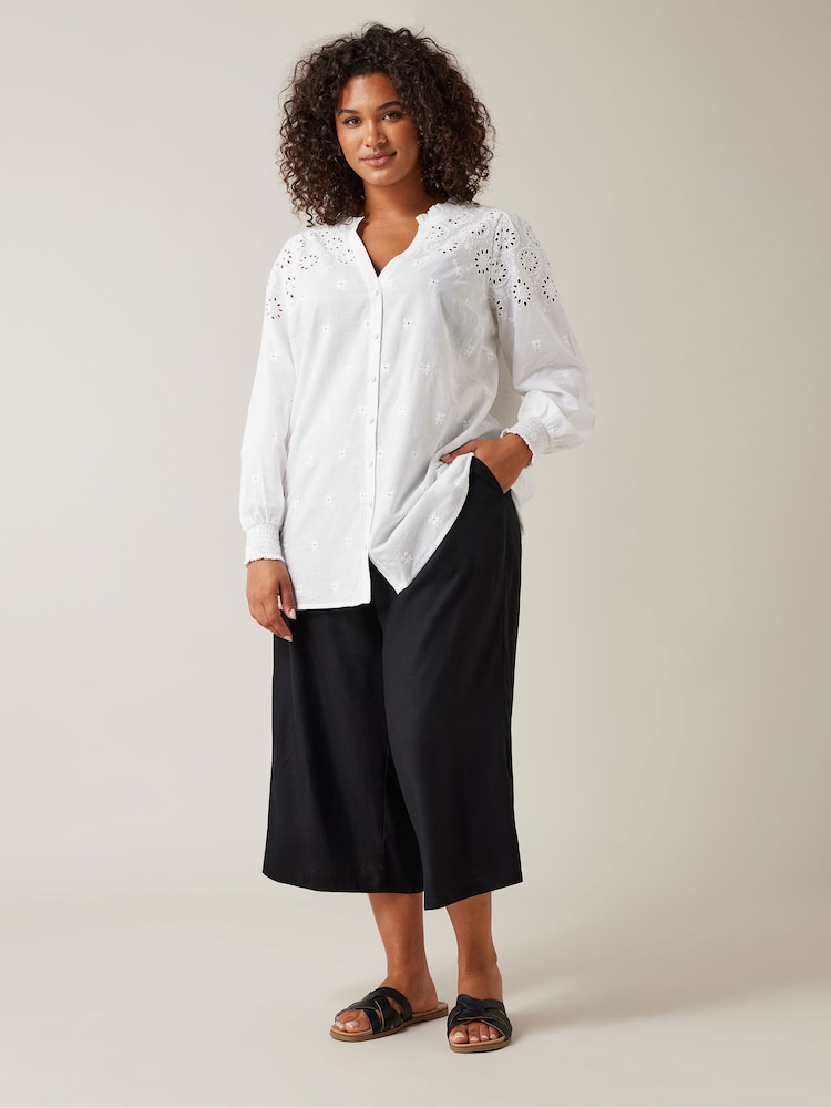 Evans Broderie 100% Cotton Blouse - Image 2 of 5