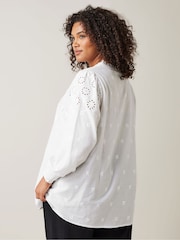 Evans Broderie 100% Cotton Blouse - Image 3 of 5