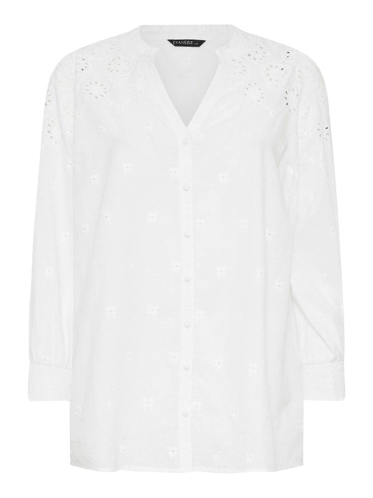 Evans Broderie 100% Cotton Blouse - Image 5 of 5