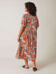 Evans Curve Tropical Print Linen Dress - Image 3 of 5