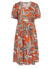 Evans Curve Tropical Print Linen Dress - Image 5 of 5