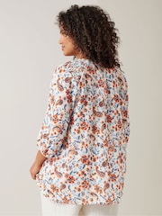 Evans Cream Floral Textu Top - Image 3 of 5