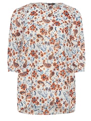 Evans Cream Floral Textu Top - Image 5 of 5