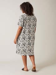Evans Curve Tropical Print Linen Dress - Image 3 of 5