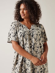 Evans Curve Tropical Print Linen Dress - Image 4 of 5