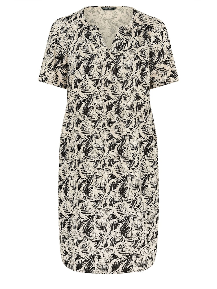 Evans Curve Tropical Print Linen Dress - Image 5 of 5