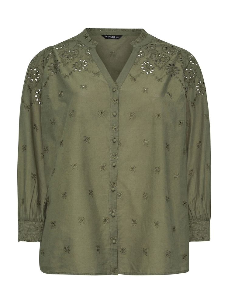 Evans Broderie 100% Cotton Blouse - Image 5 of 5