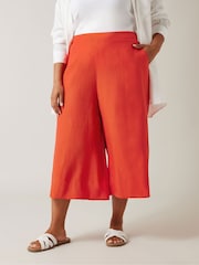 כתום - Evans Linen Culottes - Image 2 of 5