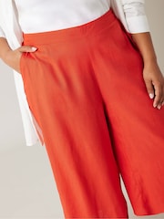 כתום - Evans Linen Culottes - Image 4 of 5