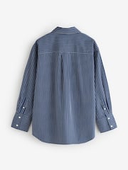De rayas azul marino - Camisa grande de popelina de Gap - Imagen 2 de 4