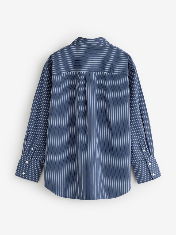De rayas azul marino - Camisa grande de popelina de Gap - Imagen 2 de 4