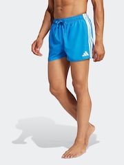 Azul - Pantalones cortos de baño de 3 rayas y 3 pulgadas de adidas - Imagen 1 de 6