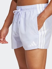 adidas Purple 3-Stripes 3-Inch Swim Shorts - Image 5 of 6