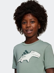 adidas Green 100% Cotton T-Shirt - Image 4 of 7
