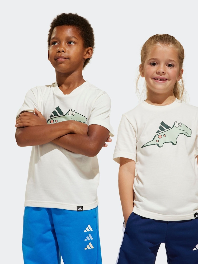 adidas White 100% Cotton T-Shirt - Image 1 of 6