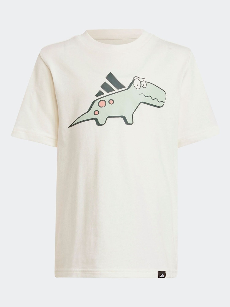 adidas White 100% Cotton T-Shirt - Image 6 of 6