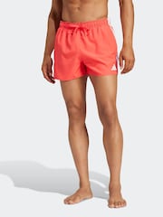 adidas Red 3-Stripes 3-Inch Swim Shorts - Image 1 of 6