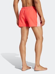 adidas Red 3-Stripes 3-Inch Swim Shorts - Image 2 of 6