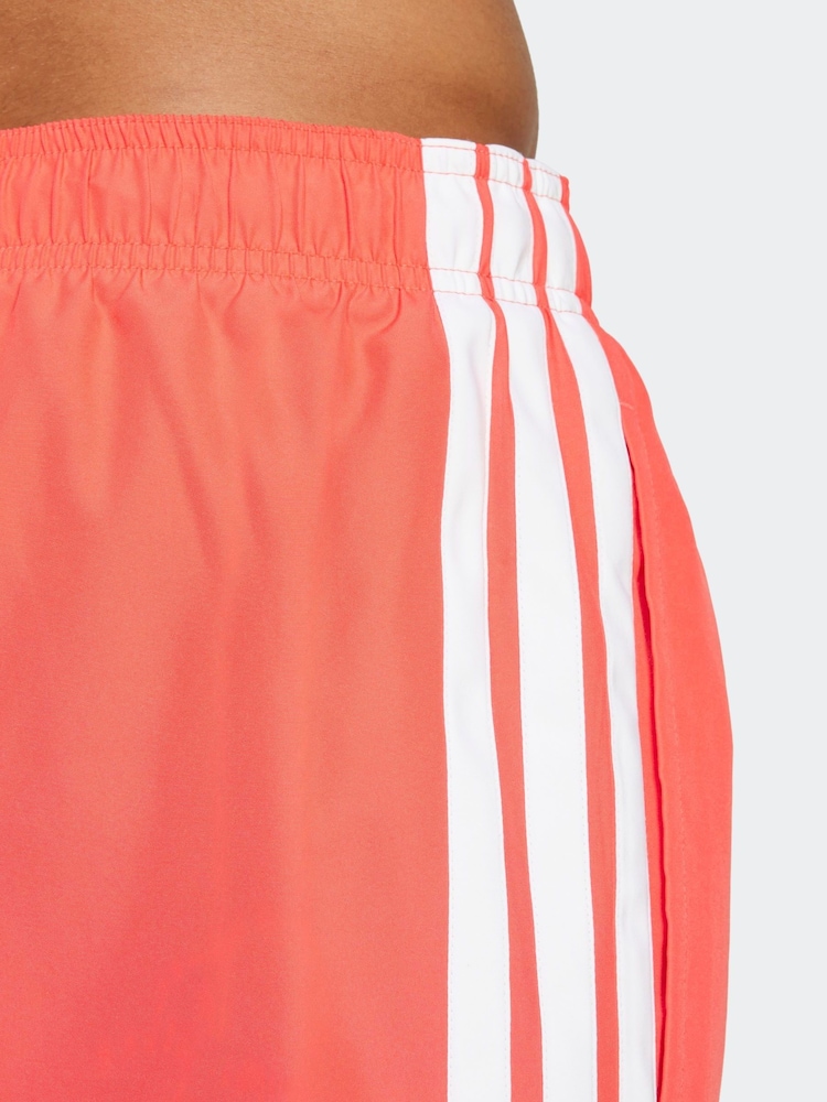 adidas Red 3-Stripes 3-Inch Swim Shorts - Image 4 of 6