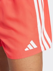 adidas Red 3-Stripes 3-Inch Swim Shorts - Image 5 of 6