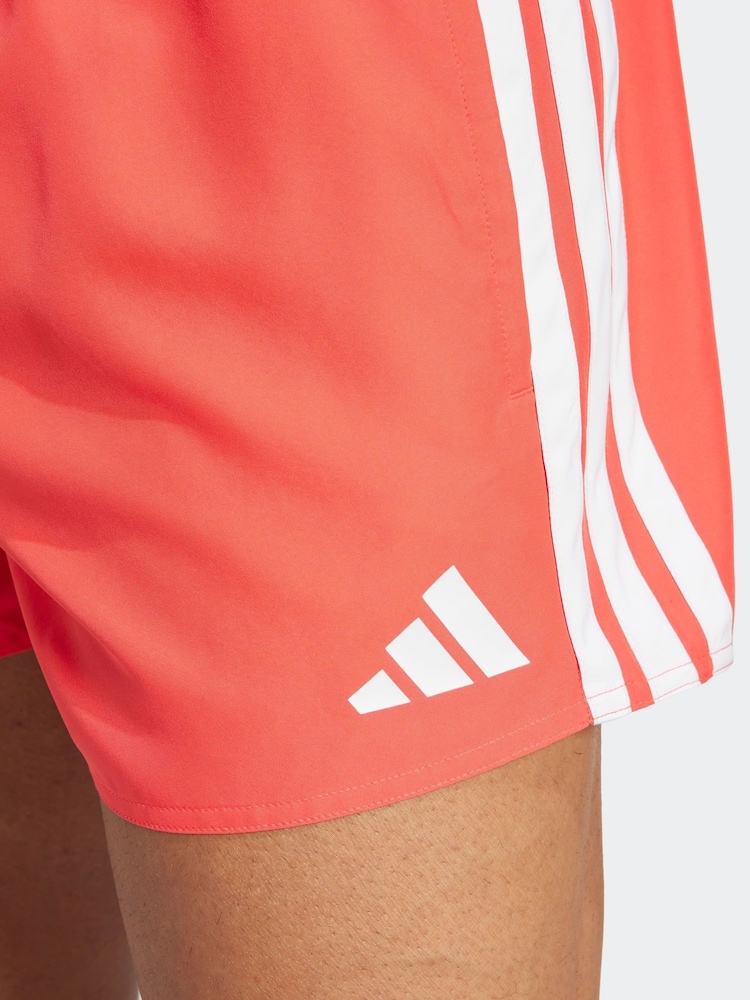 adidas Red 3-Stripes 3-Inch Swim Shorts - Image 5 of 6