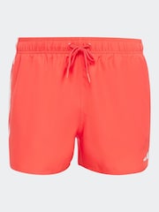 adidas Red 3-Stripes 3-Inch Swim Shorts - Image 6 of 6