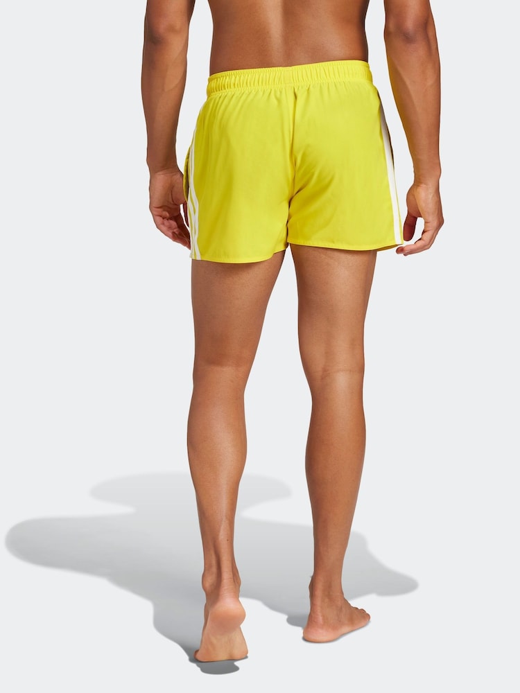 adidas Yellow 3-Stripes 3-Inch Swim Shorts - Image 2 of 6
