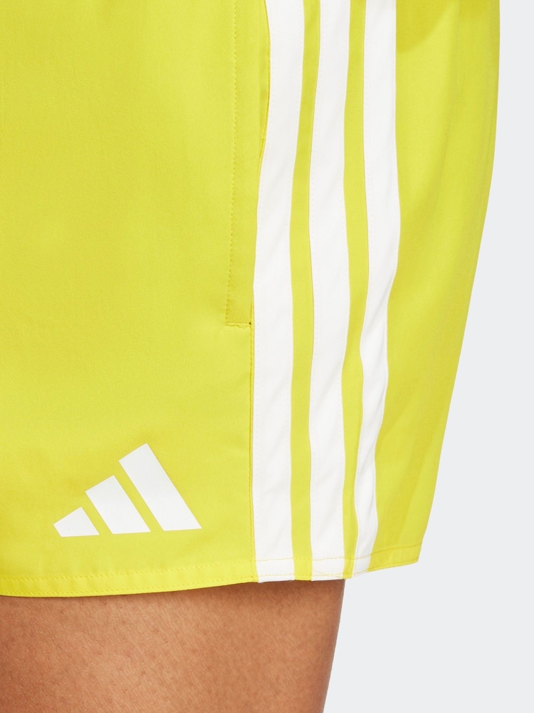 adidas Yellow 3-Stripes 3-Inch Swim Shorts - Image 5 of 6